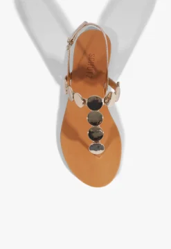 New Schutz Acacia Leather Sandal Gold