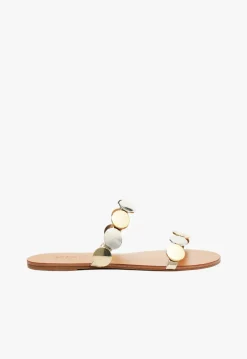 Clearance Schutz Acacia Leather Sandal Platina