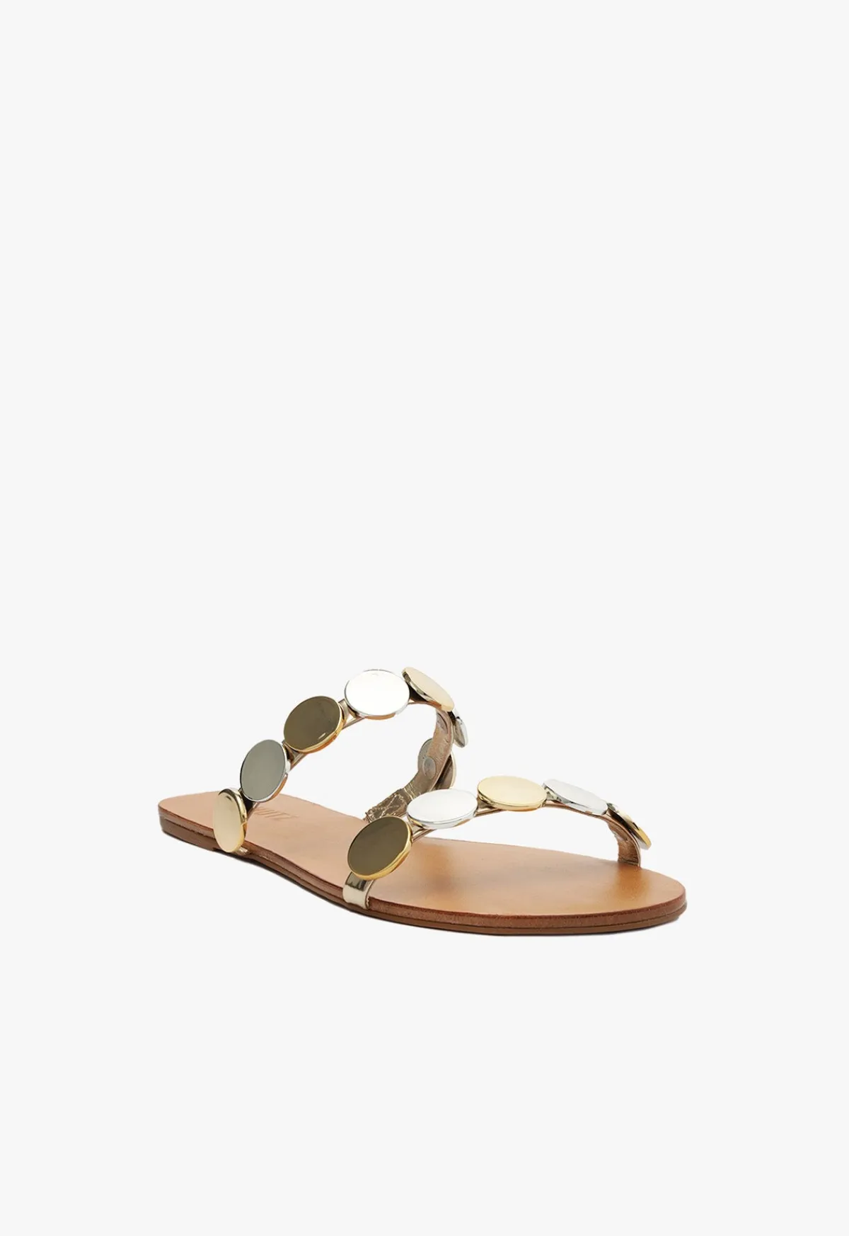 Clearance Schutz Acacia Leather Sandal Platina