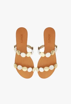 Clearance Schutz Acacia Leather Sandal Platina