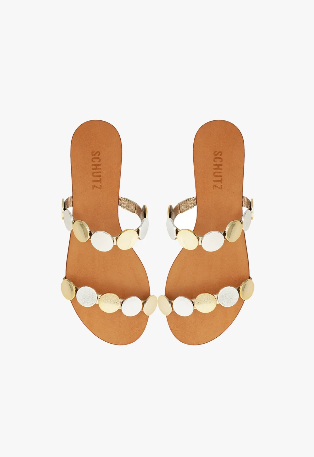 Clearance Schutz Acacia Leather Sandal Platina