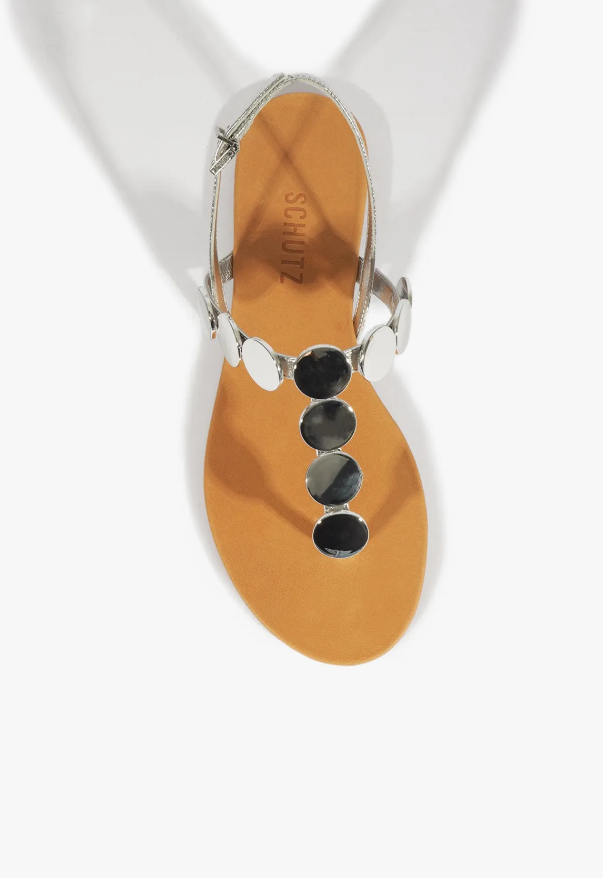 Discount Schutz Acacia Leather Sandal Silver
