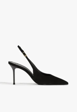 Clearance Schutz Alicia Sling Suede Pump Black