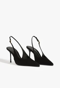 Clearance Schutz Alicia Sling Suede Pump Black