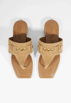 Fashion Schutz Aria Beige Suede Sandal Sandstone