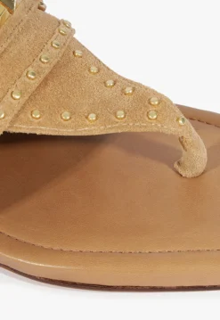 Fashion Schutz Aria Beige Suede Sandal Sandstone