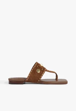 Sale Schutz Aria Brown Suede Sandal Pecan Brown