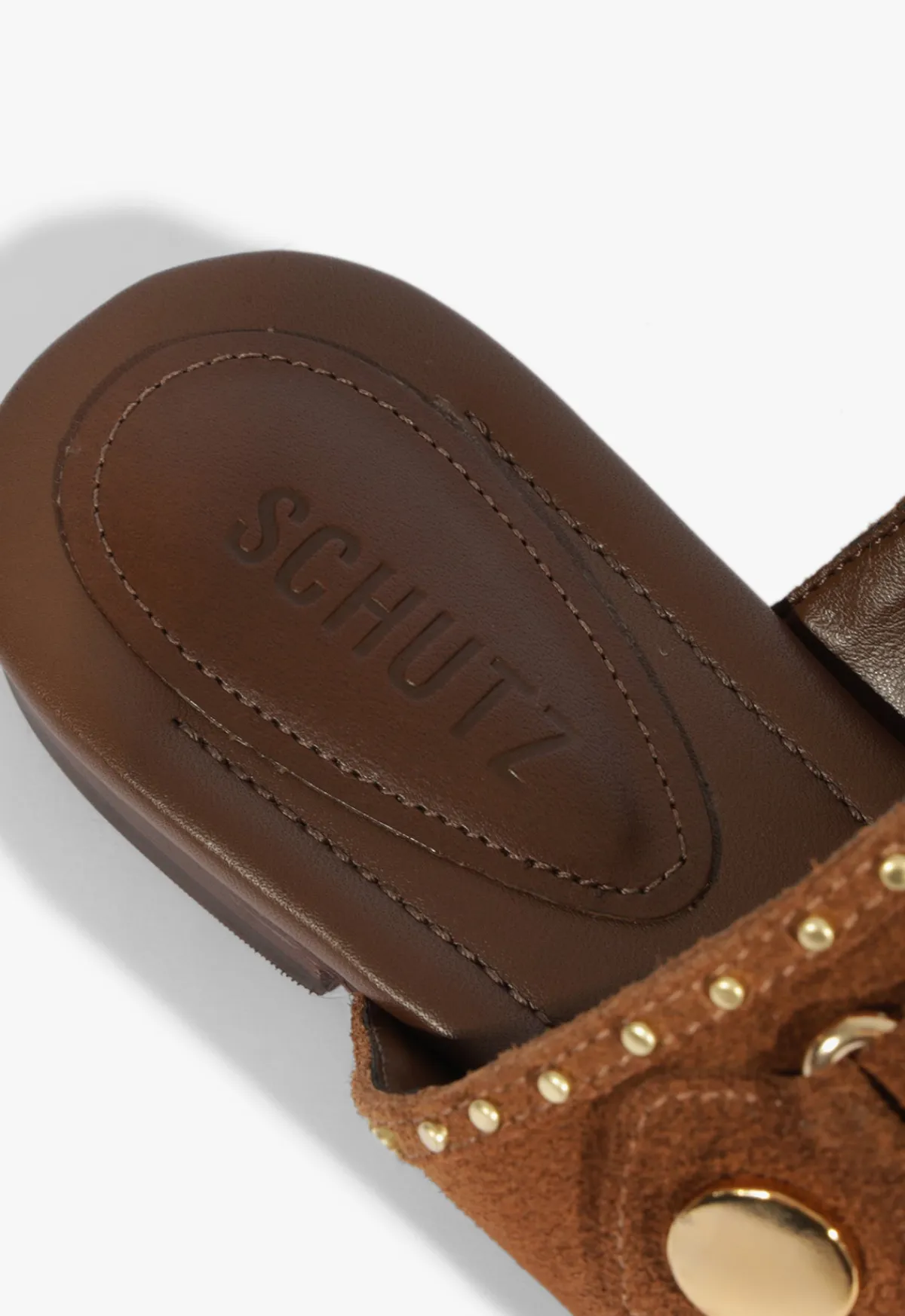 Sale Schutz Aria Brown Suede Sandal Pecan Brown