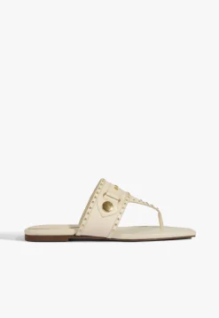 New Schutz Aria White Leather Sandal Sugar White