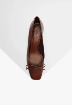 Sale Schutz Arissa Block Leather Pump Brown