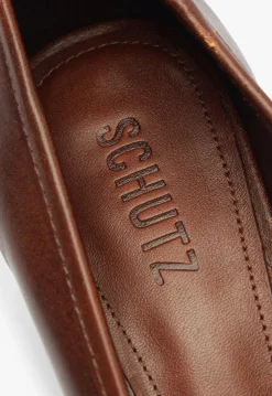Sale Schutz Arissa Block Leather Pump Brown