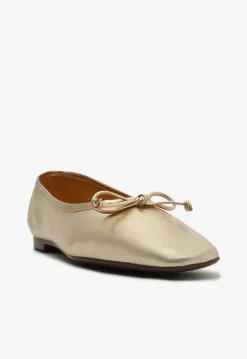New Schutz Arissa Leather Ballet Flat Gold