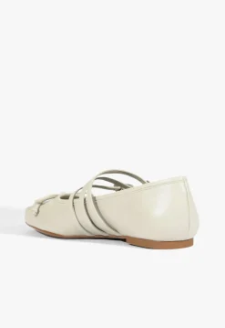 New Schutz Arissa Leather Ballet Flat Gray