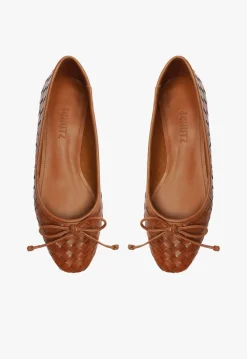 New Schutz Arissa Leather Ballet Flat Honey Peach
