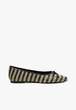Fashion Schutz Arissa Straw Ballet Flat Black