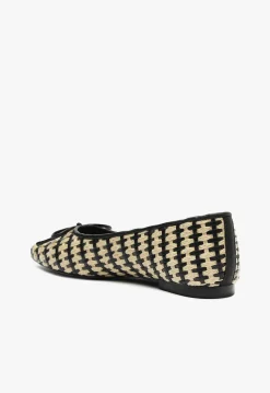 Fashion Schutz Arissa Straw Ballet Flat Black