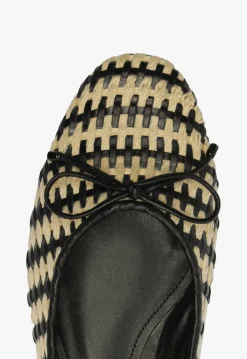 Fashion Schutz Arissa Straw Ballet Flat Black