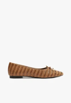 Sale Schutz Arissa Straw Ballet Flat Brown