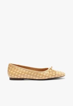 Outlet Schutz Arissa Woven Leather Flat Beige