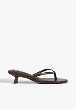 New Schutz Carolyn Leather Sandal Dark Chocolate