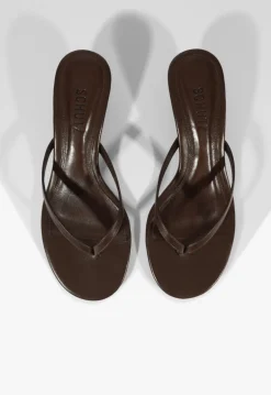 New Schutz Carolyn Leather Sandal Dark Chocolate