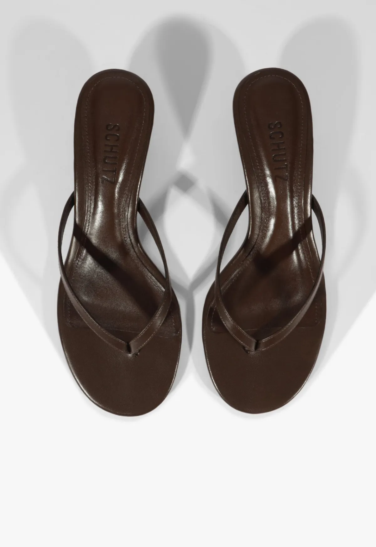 New Schutz Carolyn Leather Sandal Dark Chocolate