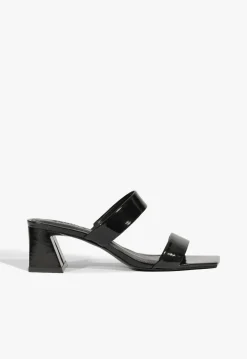 Clearance Schutz Chantal Mid Patent Sandal Black