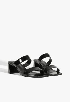 Clearance Schutz Chantal Mid Patent Sandal Black