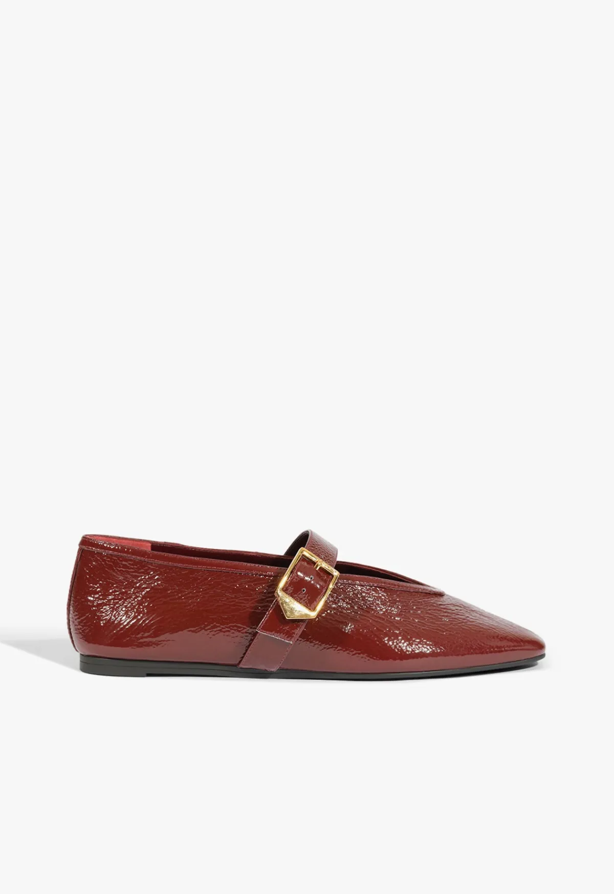 Clearance Schutz Courtney Buckle Patent Flat Red