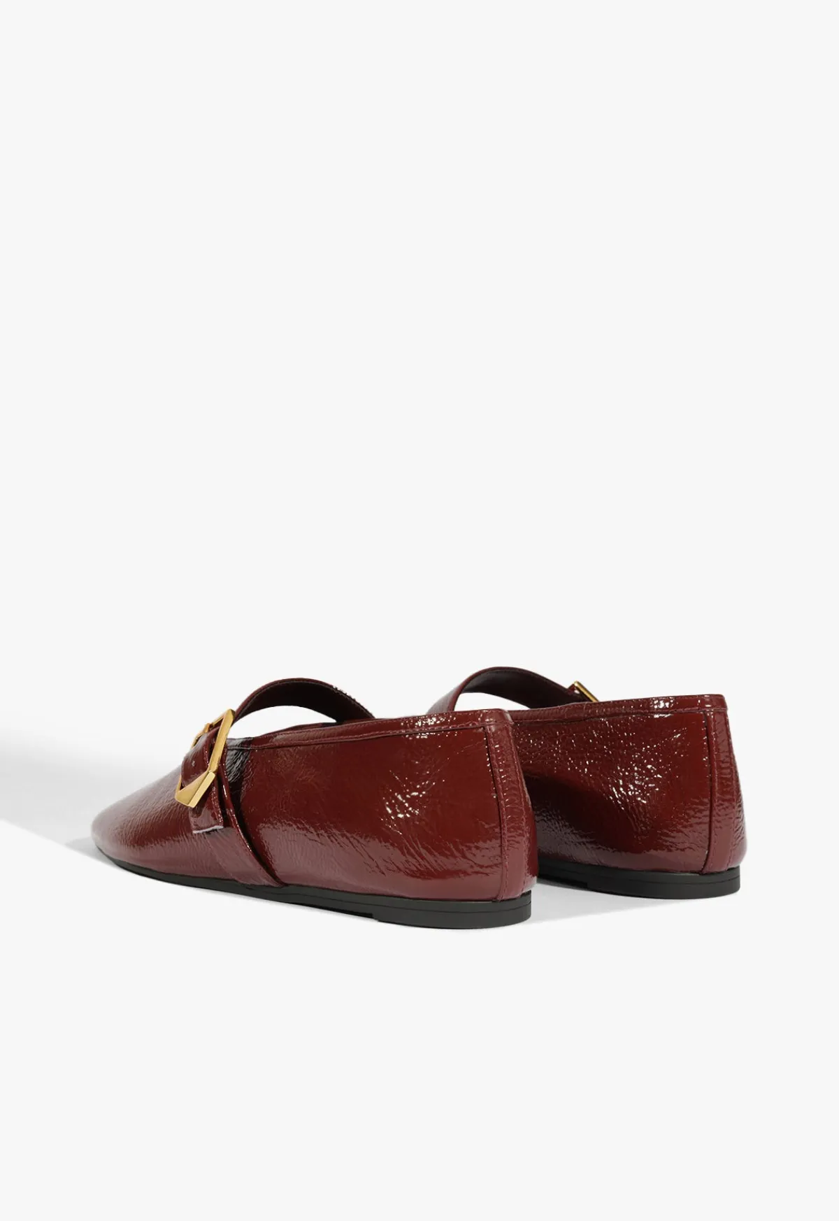 Clearance Schutz Courtney Buckle Patent Flat Red