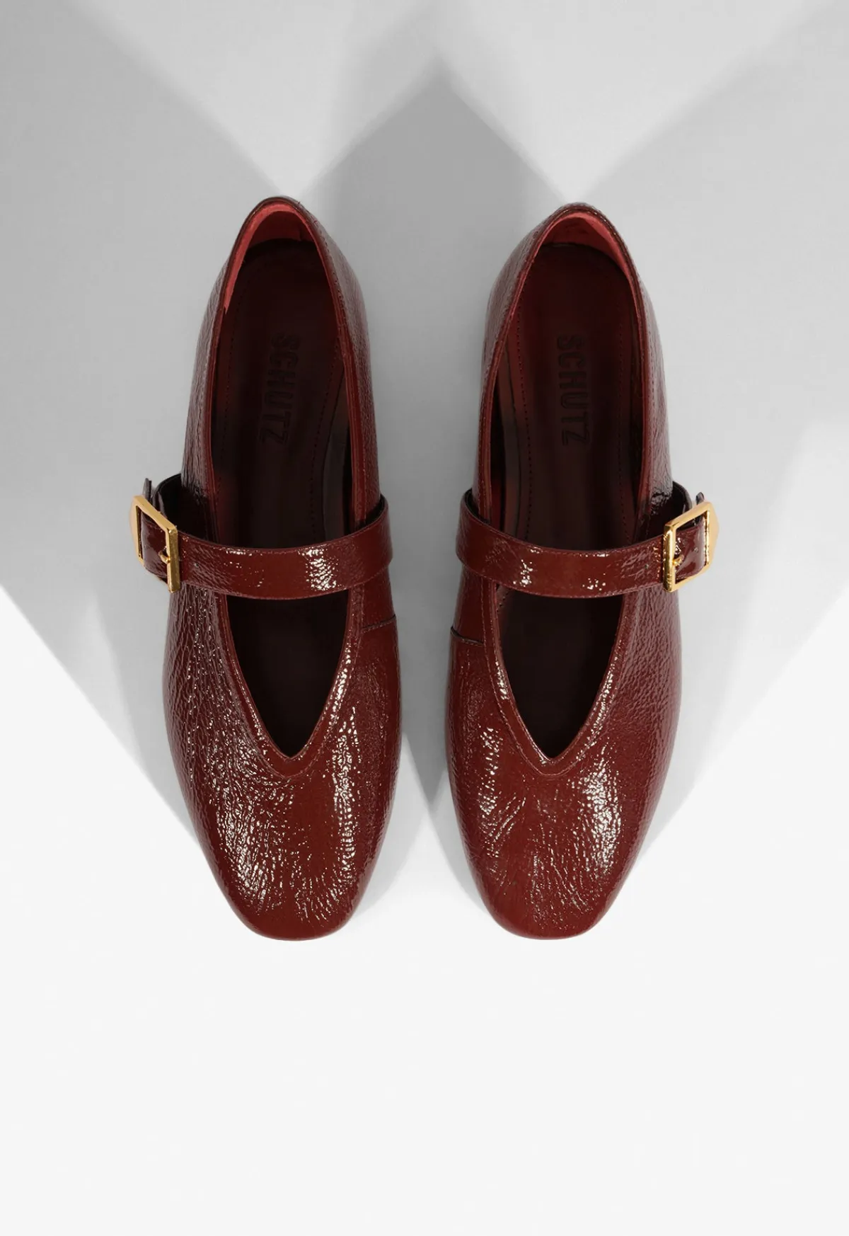 Clearance Schutz Courtney Buckle Patent Flat Red