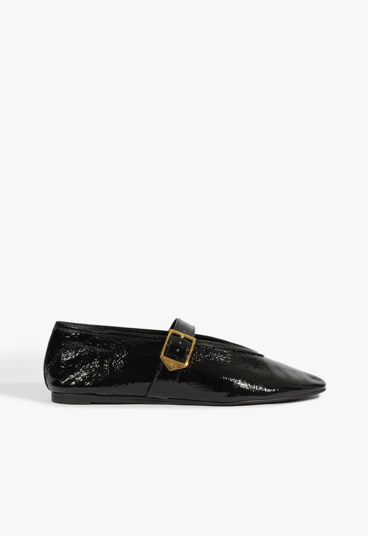 Fashion Schutz Courtney Buckle Patent Flat Black