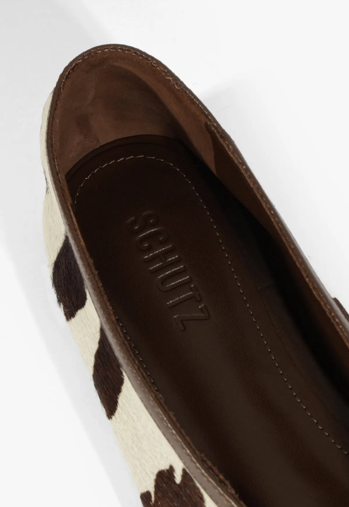 New Schutz Courtney Hair Calf Flat Animal
