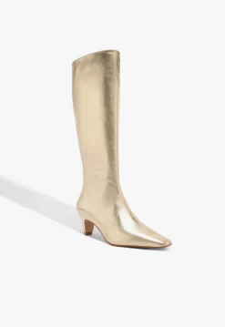 Clearance Schutz Dellia Up Metallic Boot Gold