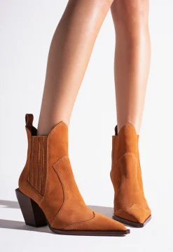 Online Schutz Dolly Suede Bootie Cuoio Brown