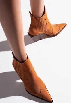 Online Schutz Dolly Suede Bootie Cuoio Brown