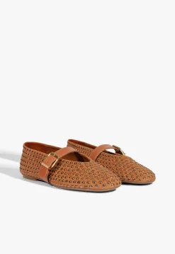 Fashion Schutz Eiza Shine Suede Flat Brown