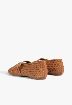 Fashion Schutz Eiza Shine Suede Flat Brown
