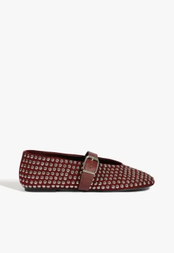 Discount Schutz Eiza Shine Suede Flat Red