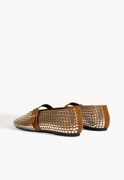 Sale Schutz Eiza Studs Ballet Flat Dark Caramel