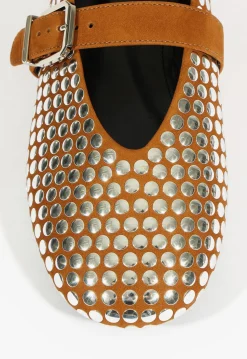 Sale Schutz Eiza Studs Ballet Flat Dark Caramel