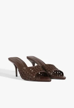 Clearance Schutz Elodie Braided Sandal Root Brown