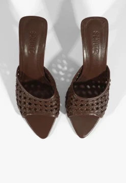 Clearance Schutz Elodie Braided Sandal Root Brown