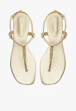 New Schutz Elsha Flat Sandal Gold