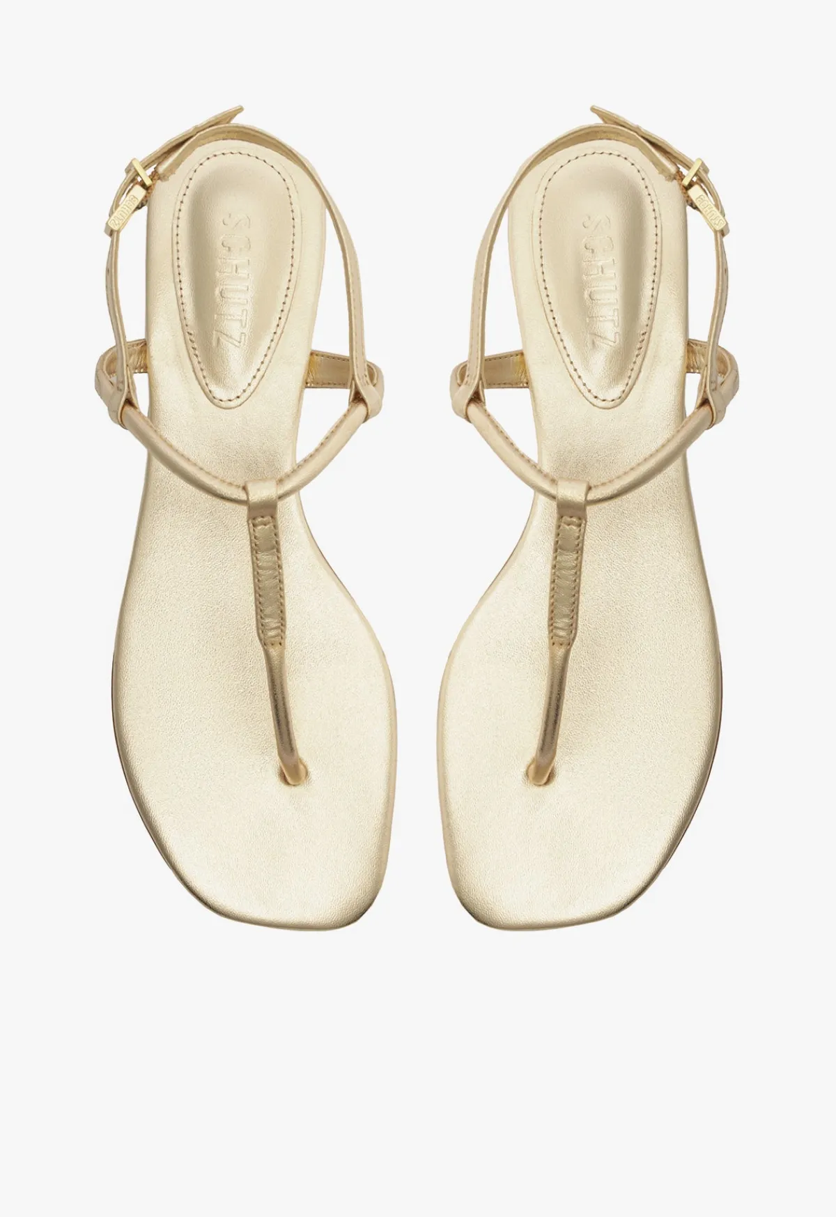 New Schutz Elsha Flat Sandal Gold