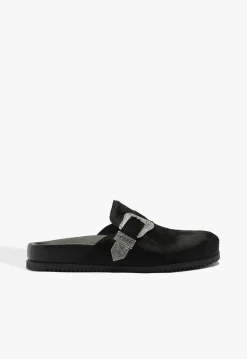 Clearance Schutz Grace Calf Hair Clog Black