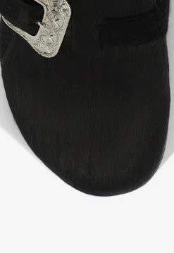 Clearance Schutz Grace Calf Hair Clog Black