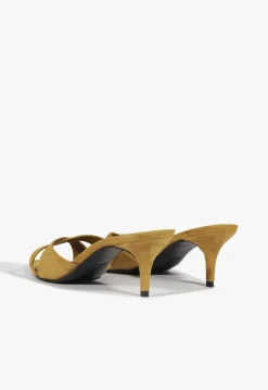 Sale Schutz Hilda Leaf Mule Suede Sandal Yellow