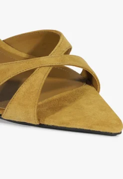 Sale Schutz Hilda Leaf Mule Suede Sandal Yellow