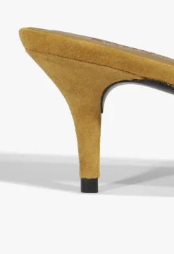 Sale Schutz Hilda Leaf Mule Suede Sandal Yellow